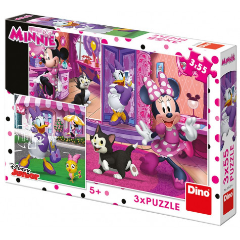 Dino Den s Minnie puzzle 3x55 dílků