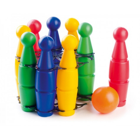 Kuželky plast 23cm 9ks v síťce 18m+ ~ 1
