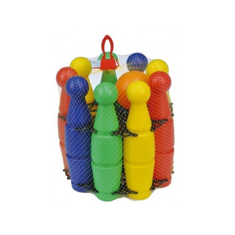 Kuželky plast 23cm 9ks v síťce 18m+ ~ 2