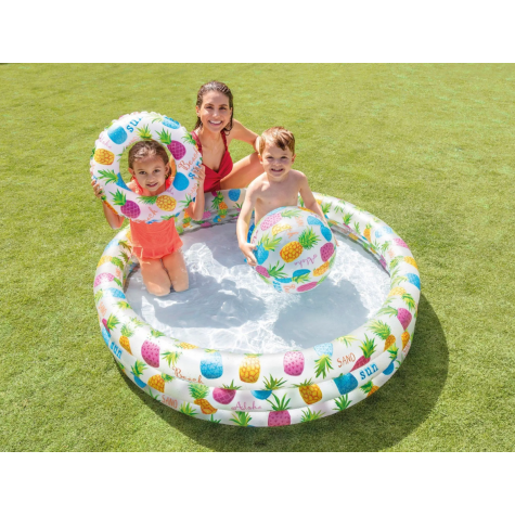 Intex 59469 Nafukovací bazén 132x28cm set s kruhem a míčem Ananas ~ 2