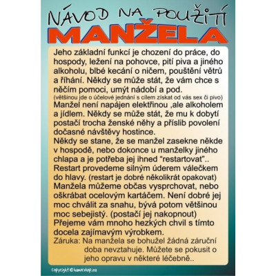 Certifikát - Návod na použití manžela