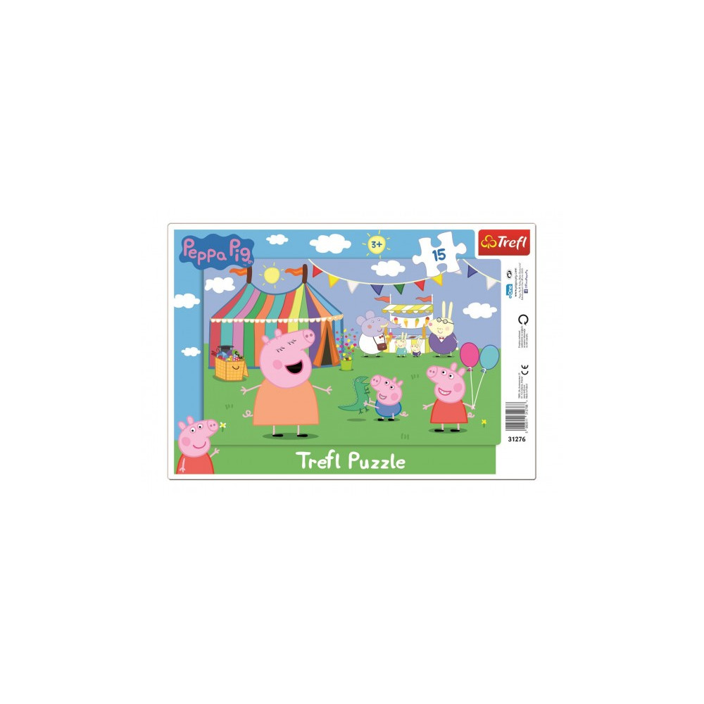 Trefl Puzzle deskové V zábavním parku Prasátko Peppa/Peppa Pig 15 dílků