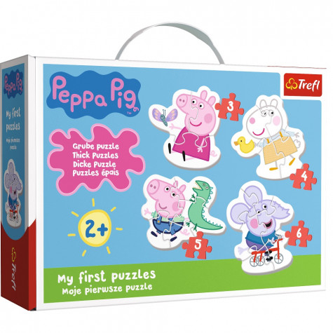 Trefl Puzzle pro nejmenší Prasátko Peppa/Peppa Pig 3, 4, 5, 6 dílků 2+