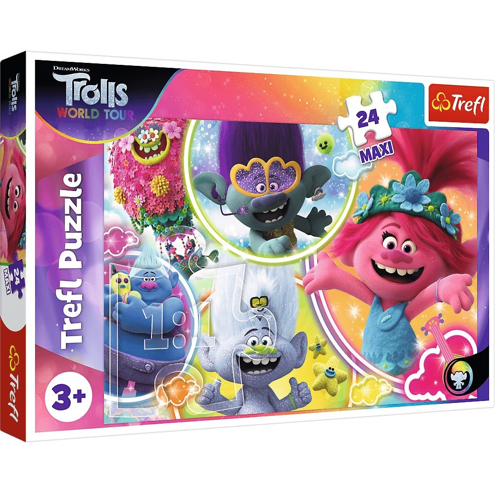 Trefl Puzzle MAXI Hudební svět Trollů/Trolls world tour 24 dílků