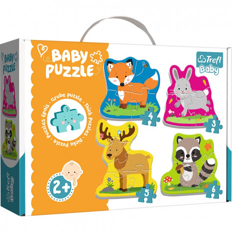 Trefl Puzzle baby Zvířátka v lese 4v1 3, 4, 5, 6 dílků 2+ ~ 1