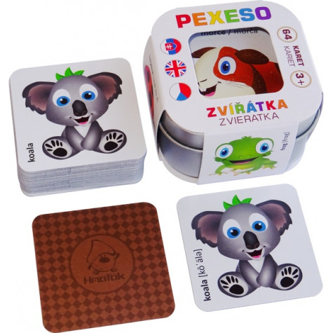 Hmaťák Pexeso Zvířátka 64 karet v plechové krabičce ~ 3