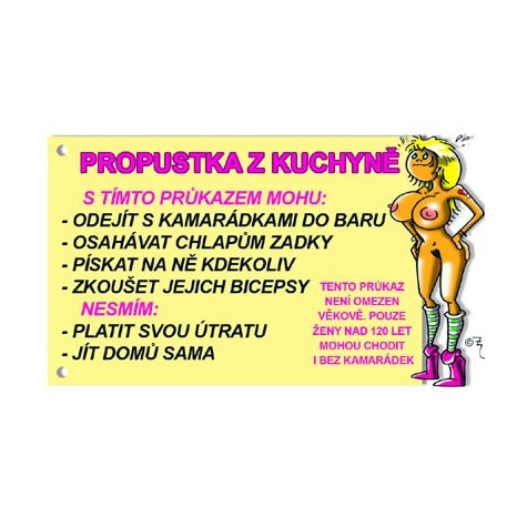 Průkaz - Propustka z kuchyně