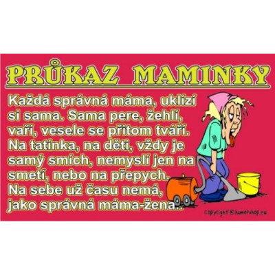 Průkaz - Průkaz maminky