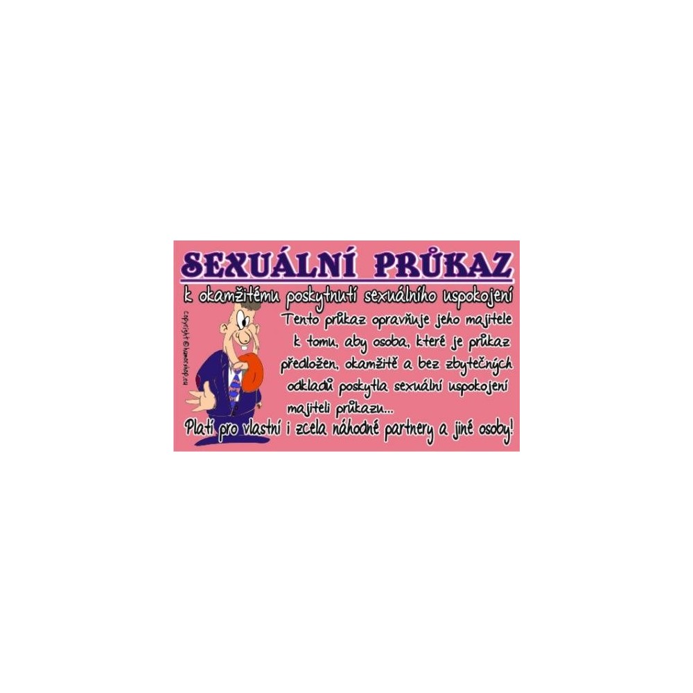 Průkaz - Sexuální průkaz