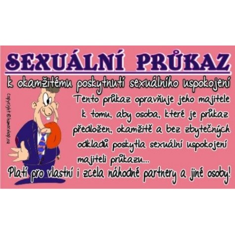 Průkaz - Sexuální průkaz