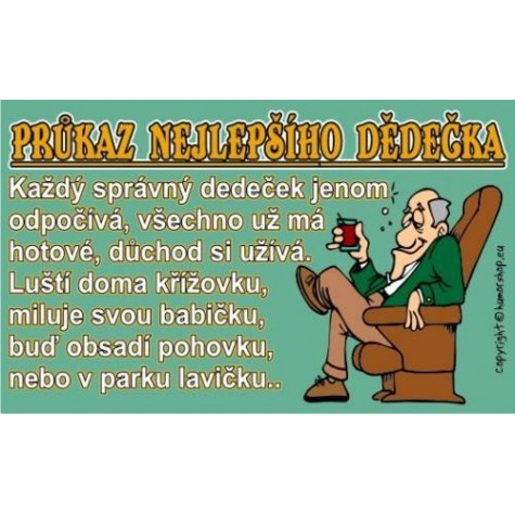 Průkaz - Průkaz nejlepšího dědečka