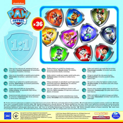 Trefl Pexeso papírové Paw Patrol/Tlapková patrola společenská hra 36 kusů ~ 3