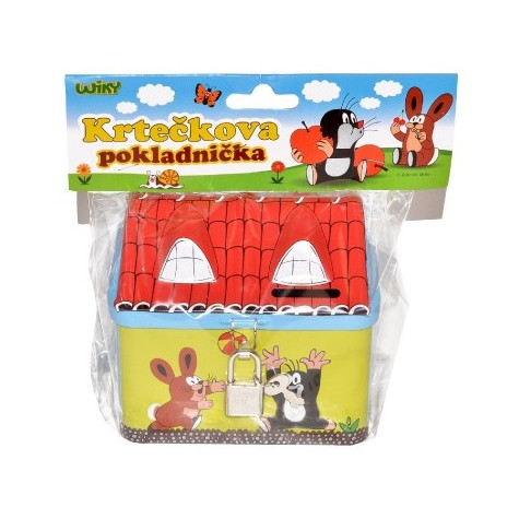 Wiky Pokladnička Krtek domeček se zámkem plech 11,5cm ~ 2