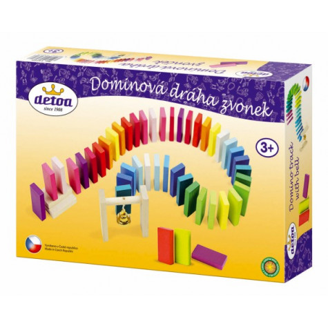Detoa Dominová dráha se zvonečkem dřevo 95ks ~ 1