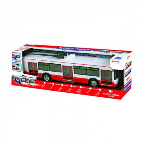 Rappa Trolejbus česky hlásící zastávky 28cm červený ~ 3