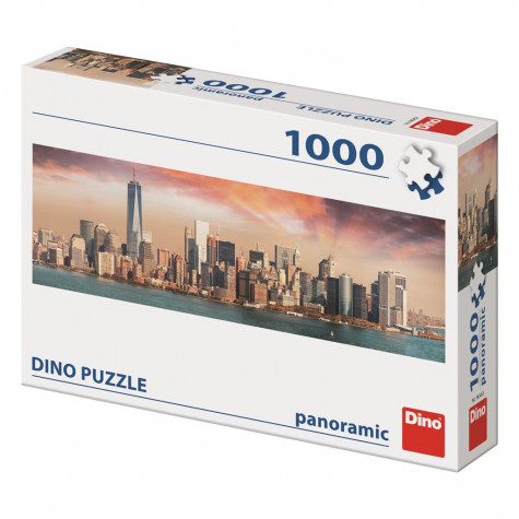 Dino Manhattan za soumraku panoramic puzzle 1000 dílků