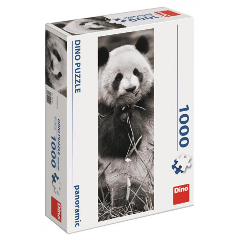 Dino Panda v trávě panoramic puzzle 1000 dílků ~ 3