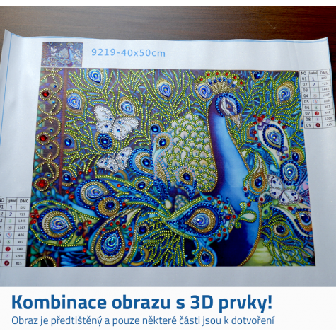 Diamantové malování deluxe - páv ~ 3