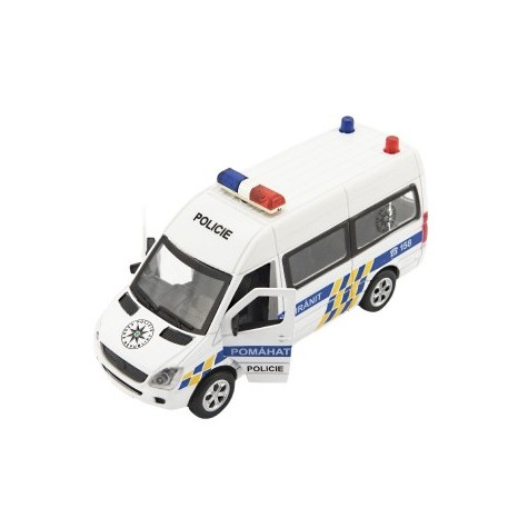 Auto policie kov/plast 15cm na baterie se světlem se zvukem na zpětné natažení ~ 2