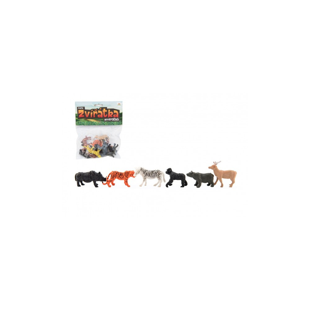 Zvířátka mini safari ZOO plast 5-6cm 12ks v sáčku