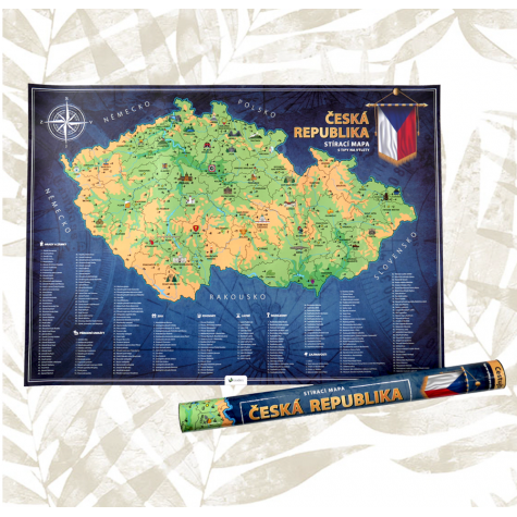 Stírací mapa České republiky - modrá ~ 1