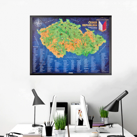 Stírací mapa České republiky - modrá ~ 5