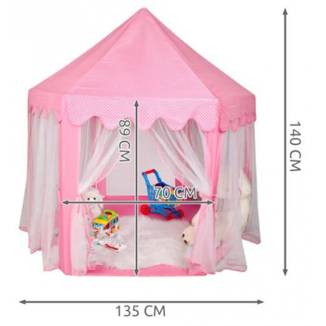 Dětský stan zámek 140cm růžový
