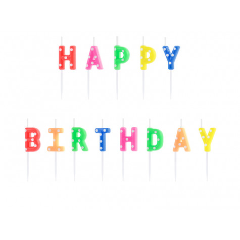 Narozeninové svíčky Happy Birthday - barevné ~ 1