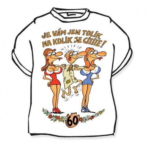 Tričko - Výročí muž 60 - bílé ~ 2