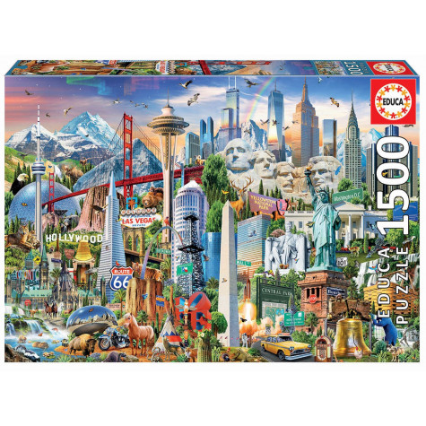 EDUCA Puzzle Divy Severní Ameriky 1500 dílků ~ 1