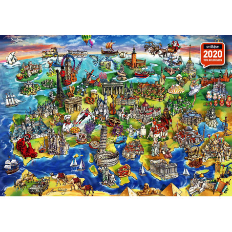 ANATOLIAN Puzzle Evropský svět 1500 dílků ~ 2