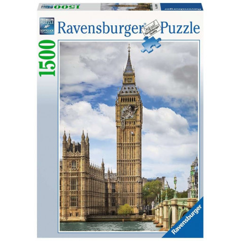 RAVENSBURGER Puzzle Kočka na Big Benu 1500 dílků ~ 1