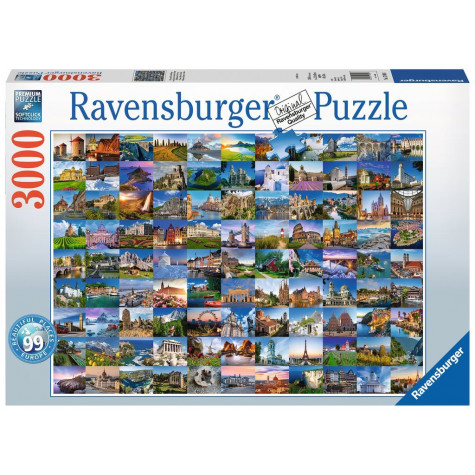 RAVENSBURGER Puzzle 99 krásných míst Evropy 3000 dílků