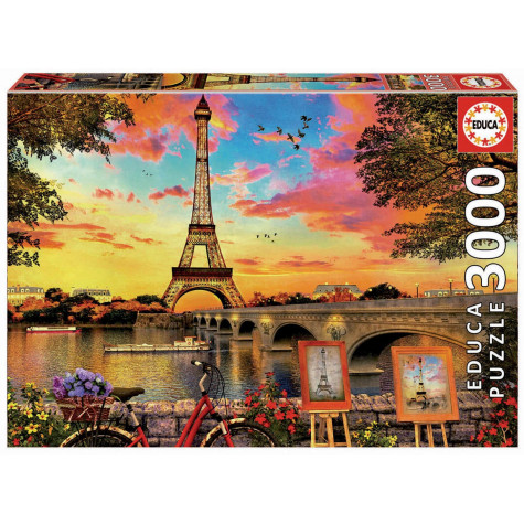 EDUCA Puzzle Západ slunce v Paříži 3000 dílků ~ 1