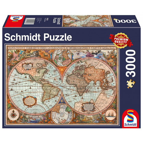 SCHMIDT Puzzle Historická mapa světa 3000 dílků ~ 1