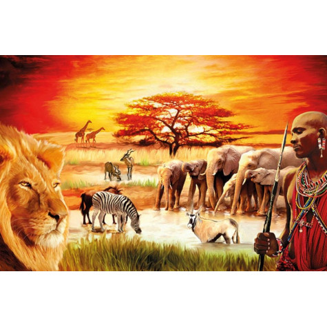 RAVENSBURGER Puzzle Savana - hrdí Masajové 3000 dílků