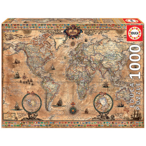 EDUCA Puzzle Antická mapa světa 1000 dílků ~ 1