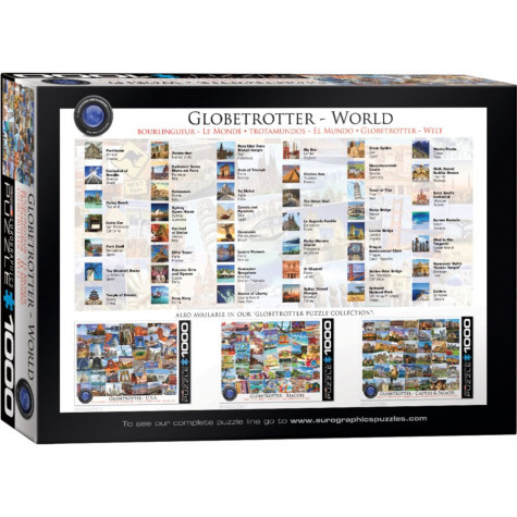 EUROGRAPHICS Puzzle Světoběžník - celý svět 1000 dílků ~ 2
