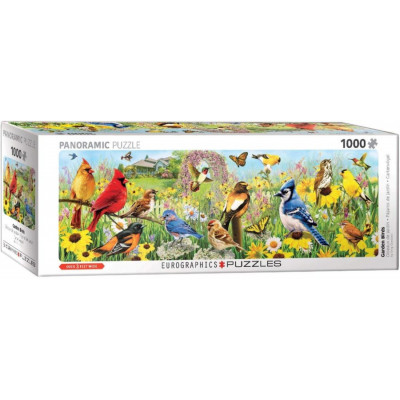 EUROGRAPHICS Panoramatické puzzle Zahradní ptáci 1000 dílků