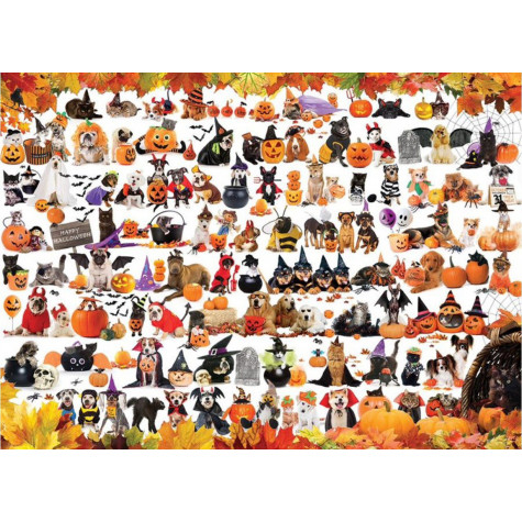 EUROGRAPHICS Puzzle Halloweenská zvířátka 1000 dílků