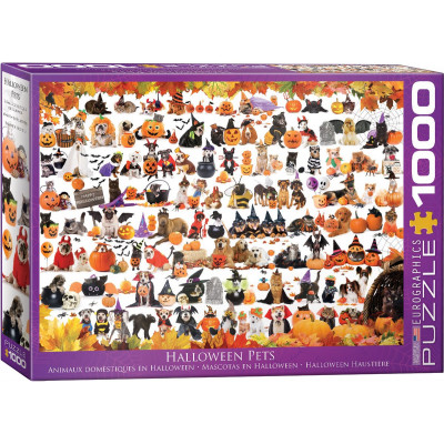 EUROGRAPHICS Puzzle Halloweenská zvířátka 1000 dílků
