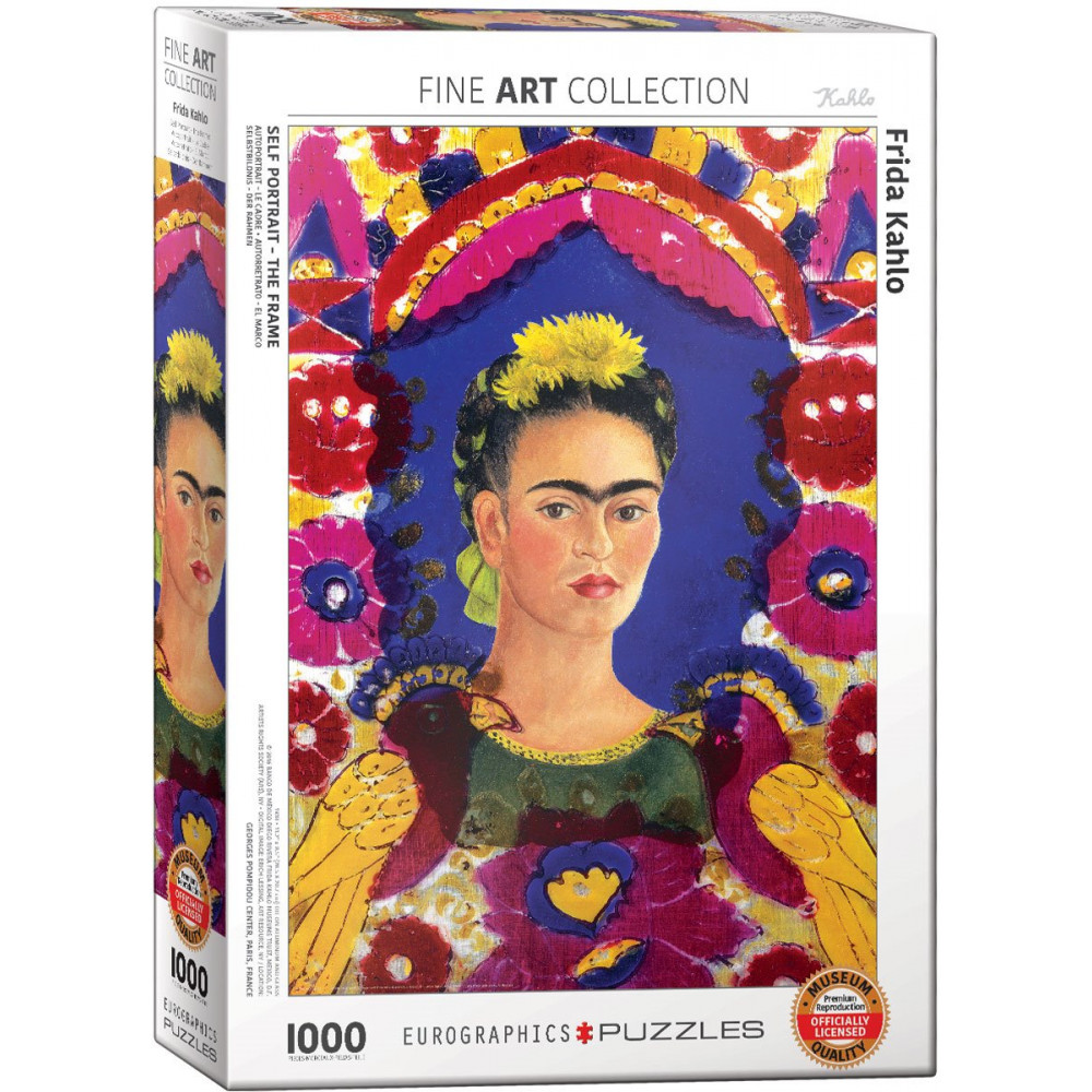 EUROGRAPHICS Puzzle Portrét Frídy Kahlo v rámu 1000 dílků