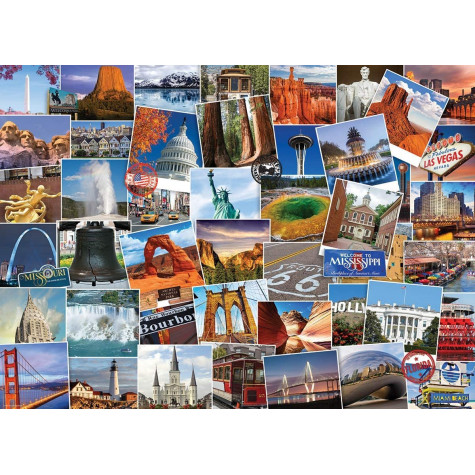 EUROGRAPHICS Puzzle Světoběžník - USA 1000 dílků ~ 2