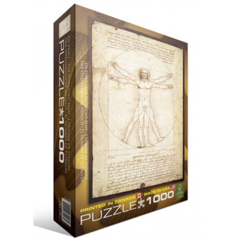EUROGRAPHICS Puzzle Vitruvianský muž - proporce lidské postavy 1000 dílků ~ 1