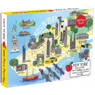 GALISON Puzzle Mapa města New York 1000 dílků