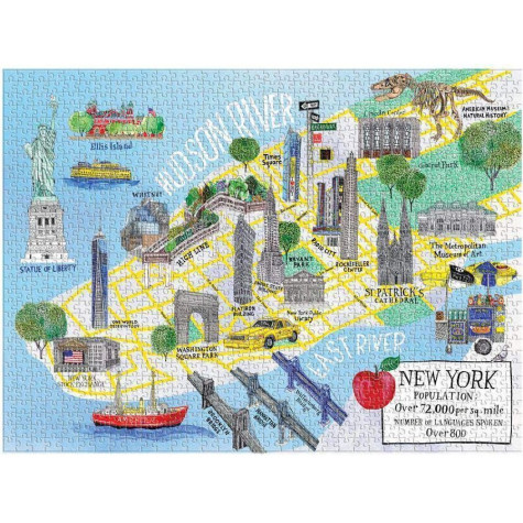 GALISON Puzzle Mapa města New York 1000 dílků