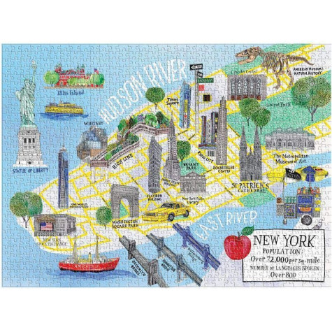 GALISON Puzzle Mapa města New York 1000 dílků ~ 2