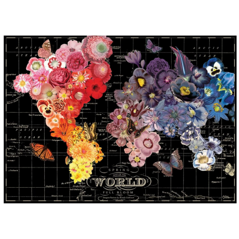 GALISON Puzzle Rozkvetlá mapa světa 1000 dílků ~ 2