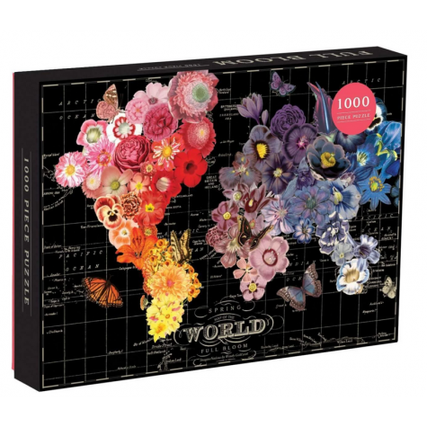 GALISON Puzzle Rozkvetlá mapa světa 1000 dílků ~ 1