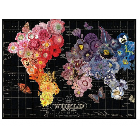 GALISON Puzzle Rozkvetlá mapa světa 1000 dílků ~ 3